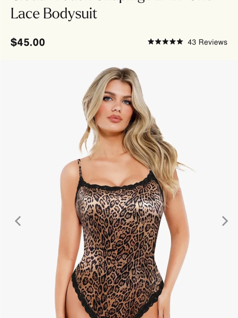 Leopard Lace Trim Bodysuit - Brown/Black